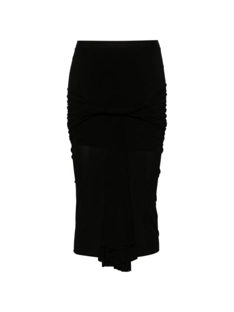 twist-detailing midi skirt