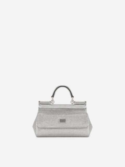 Dolce & Gabbana Small satin Sicily bag with fusible rhinestones