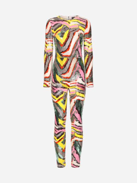 Dolce & Gabbana Sequined jumpsuit with abstract design