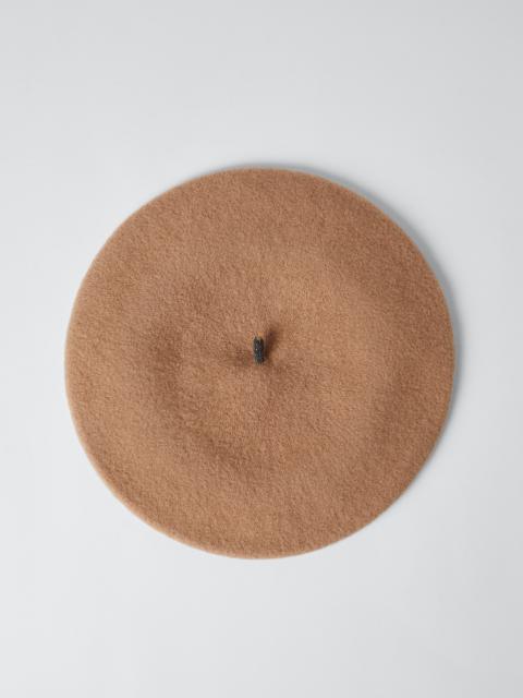 Brunello Cucinelli Wool beret with Precious detail