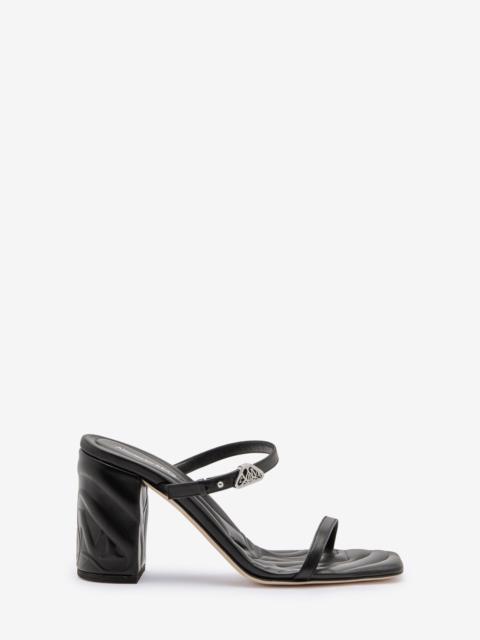 Alexander McQueen Women's Seal Strap Mule in Black/silver