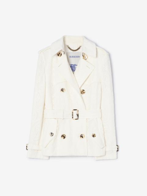 Burberry Short Paisley Lace Foxfield Trench Coat