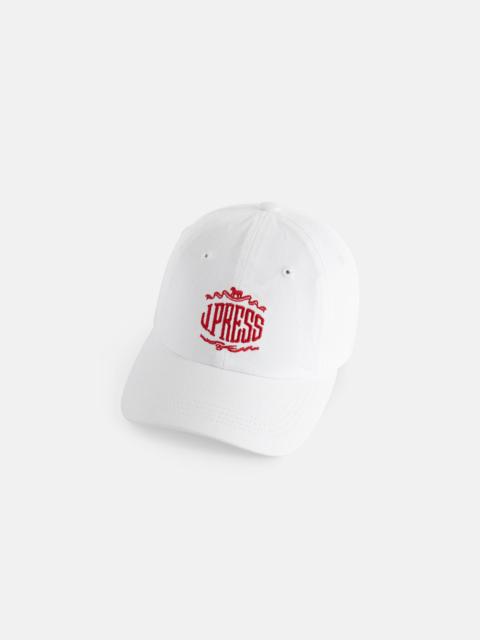 J. PRESS MADE-IN-USA WHITE J. PRESS EMBROIDERED LOGO DAD HAT