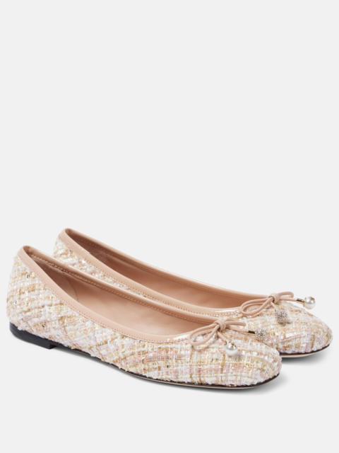 JIMMY CHOO Elme tweed ballet flats
