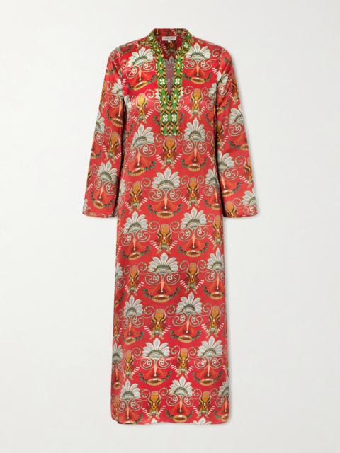 EMPORIO SIRENUSE Jenna Printed Silk Midi Dress