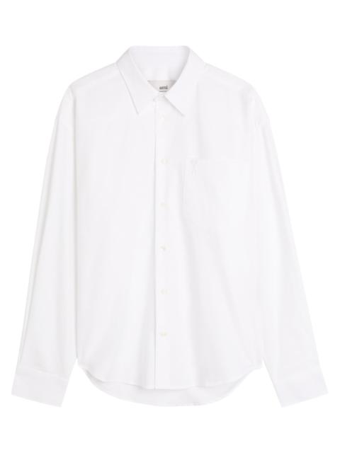 AMI Paris Ami Paris Logo-embossed Cotton-gabardine Shirt