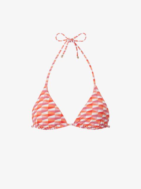 JIMMY CHOO Ariah
Paprika/Candy Pink Diamond Print Recycled Nylon and Lycra Bikini Top