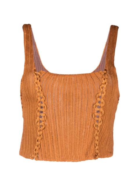 square-neck knitted cropped top