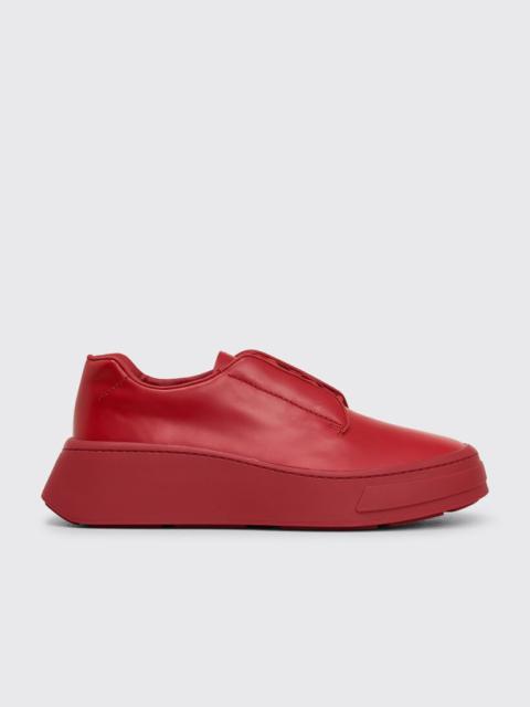 Prada PRADA LEATHER LACE UP SHOES SCARLET RED
