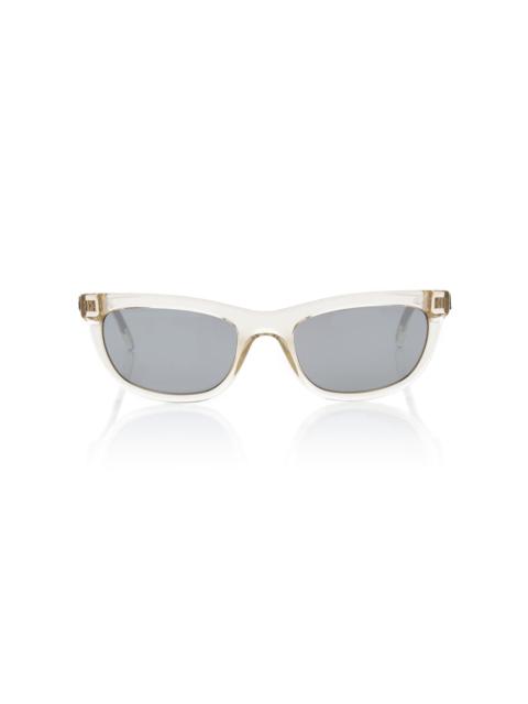 SAINT LAURENT Square-Frame Clear Acetate Sunglasses white