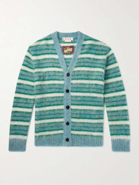 Marni Striped Mohair-Blend Cardigan | REVERSIBLE