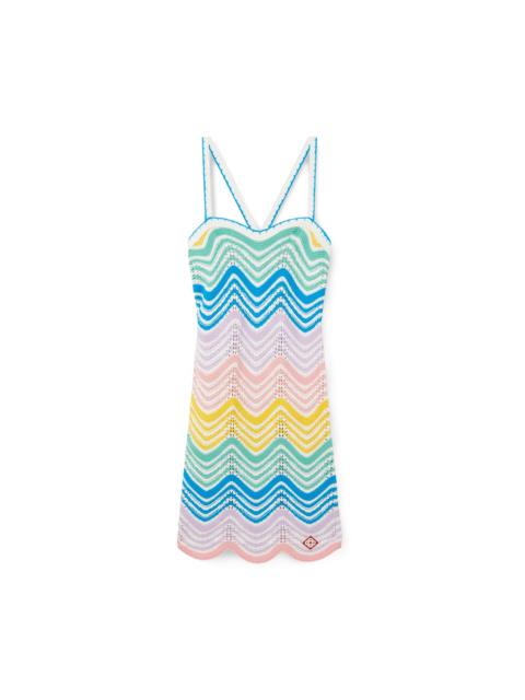 CASABLANCA Gradient Wave Crochet Dress