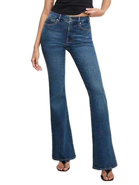 GOOD AMERICAN Women's Good Legs High-Rise Flare Jeans - Blue