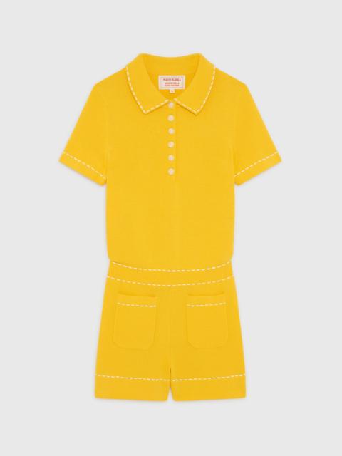 maje Knit playsuit with polo collar