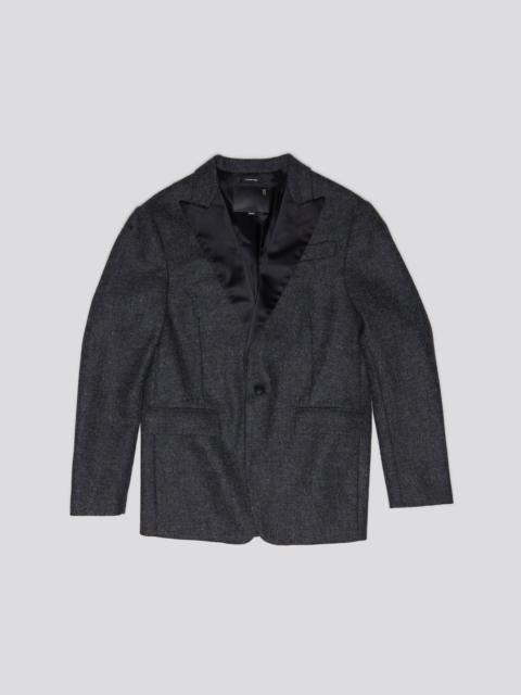 SHRUNKEN BLAZER - CHARCOAL AND SATIN