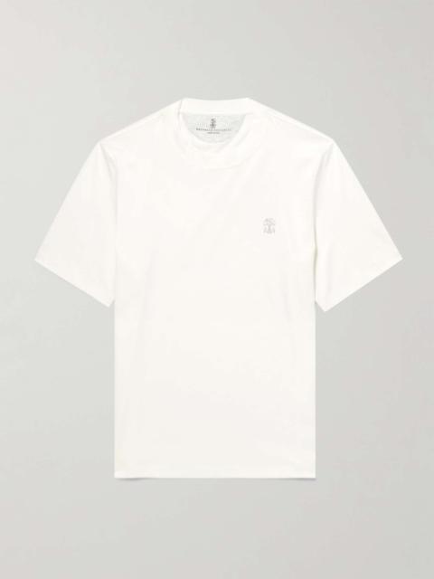 Layered Logo-Print Cotton-Jersey T-Shirt