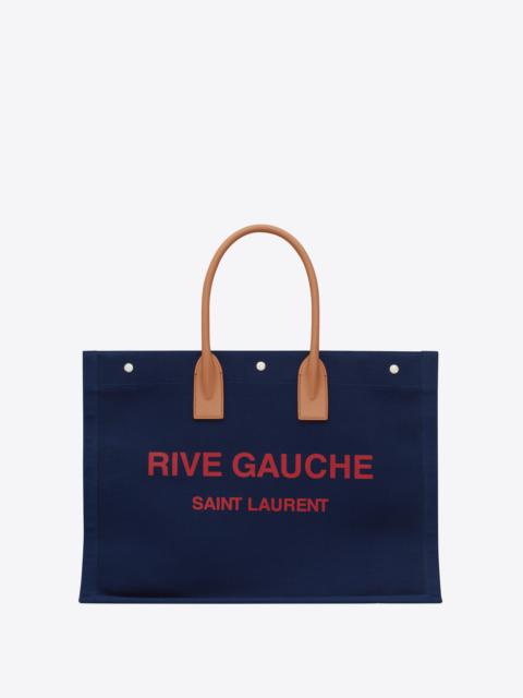 SAINT LAURENT rive gauche large tote bag in canvas