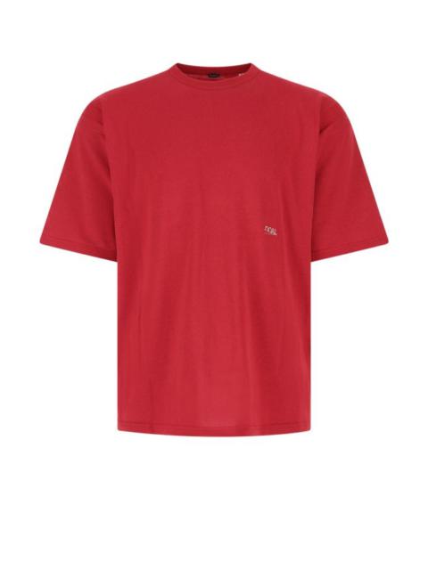 Tiziano red cotton blend oversize t-shirt