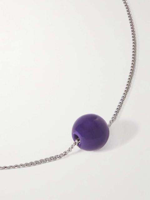 Silver-Tone and Enamel Chain Necklace