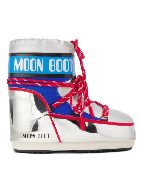 MOON BOOT Men's MB Icon Metallic Logo Boots - Silver Blue Red
