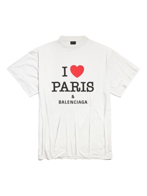 BALENCIAGA (WMNS) Balenciaga I Love Paris & Balenciaga T-shirt Oversized 'White' 787349TRVU99012