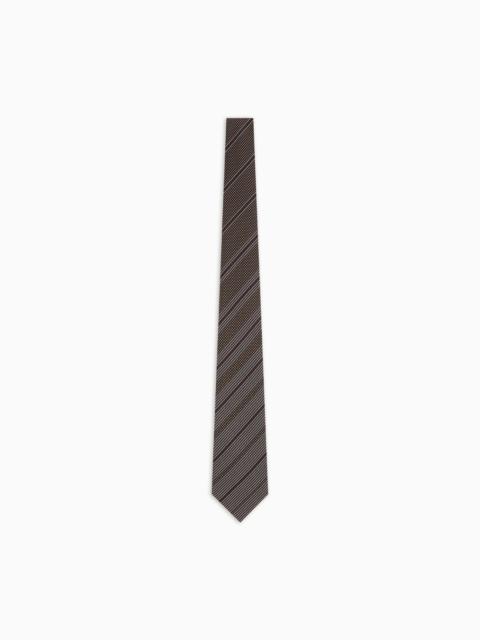 EMPORIO ARMANI PURE SILK TIE WITH MIXED JACQUARD PATTERN