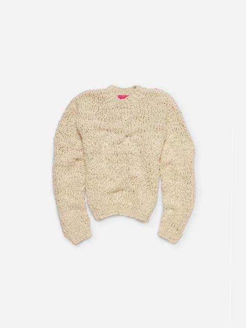 The Elder Statesman BOUCLE LINK STITCH COTTON CREW