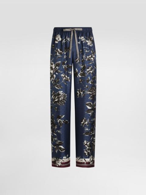 Dolce & Gabbana Peony-print vanity twill trousers