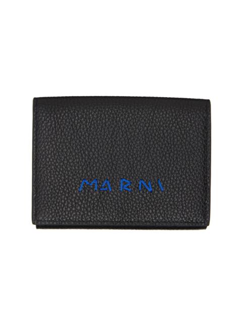 Marni Black 'Marni Mending' Leather Trifold Wallet