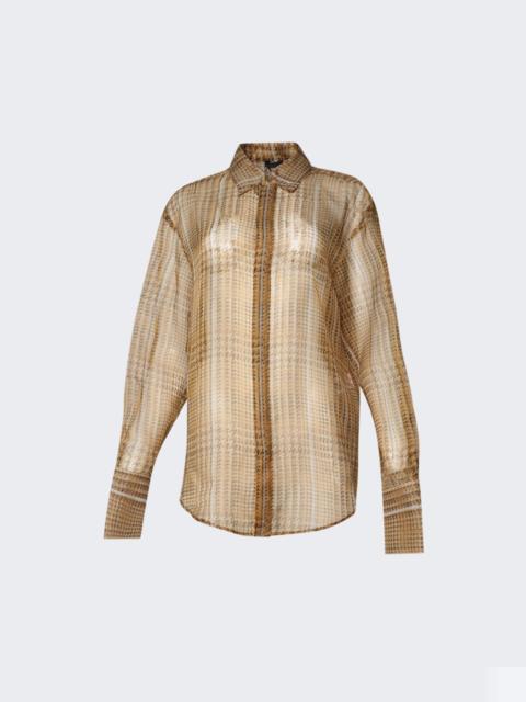 MUGLER Sheer Organza Shirt Cream Prince De Galles