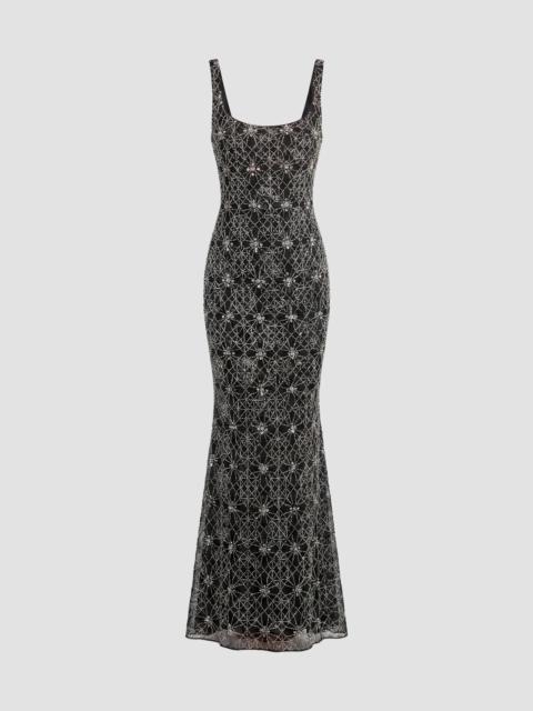 MAC DUGGAL Women's Embellished Mesh Sleeveless Gown - Black Silver