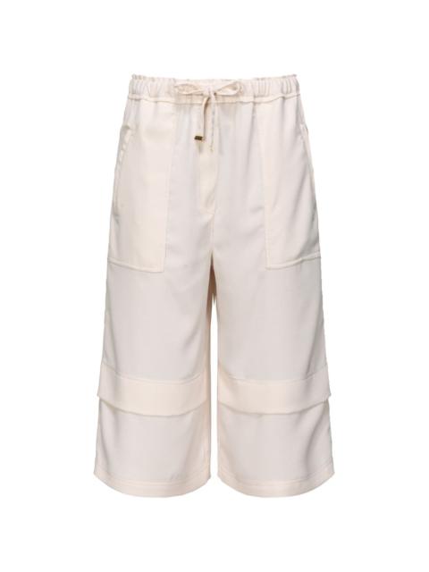 drawstring-waist cropped trousers