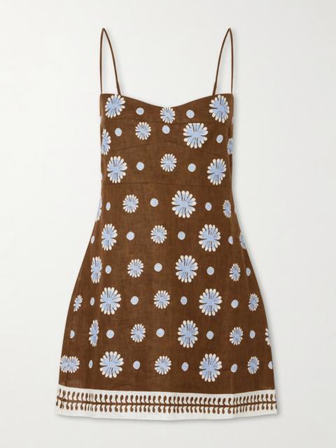 CALA de la CRUZ Lucca Printed Linen Mini Dress