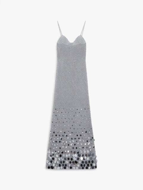 CASABLANCA Silver Crochet Mirror Maxi Dress | Casablanca Paris