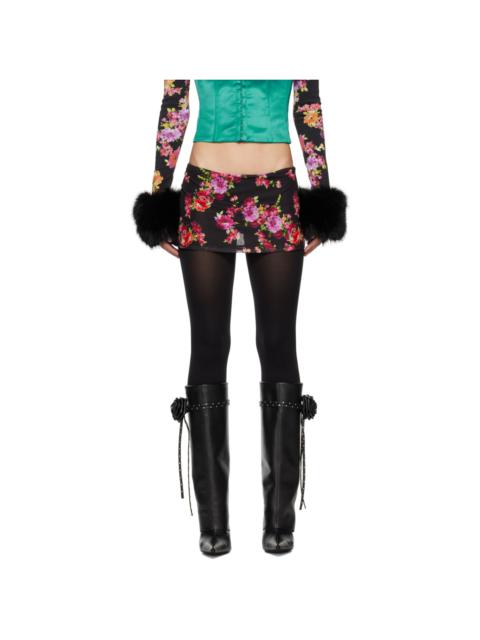 GUIZIO Black Floral Miniskirt