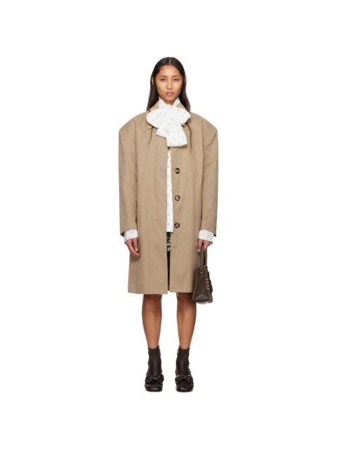 Meryll Rogge Beige Cotton Coating Mac Coat