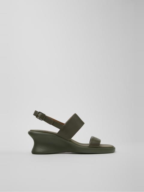 CAMPER Louise Sandal Green Leather Sandals for Women.