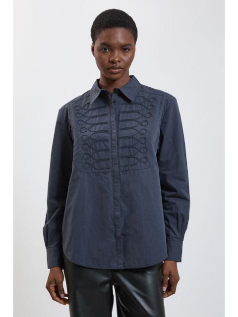 KAREN MILLEN Military Stitch Detail Cotton Poplin Shirt