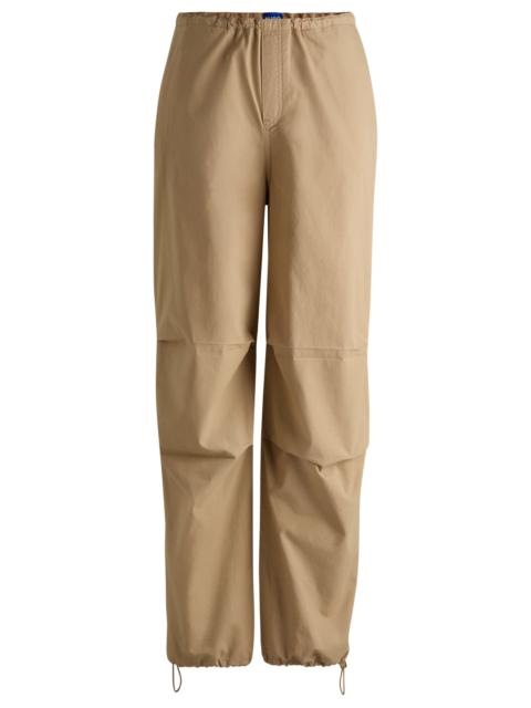HUGO BAGGY-FIT PARACHUTE TROUSERS IN COTTON CANVAS