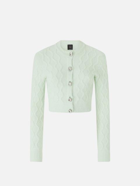 PINKO CROPPED CARDIGAN WITH JEWEL BUTTONS