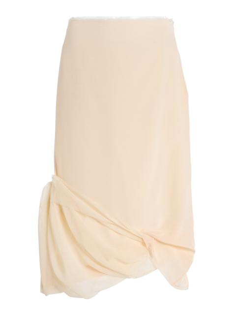 COLLEEN ALLEN Exclusive Draped Silk Maxi Skirt light pink