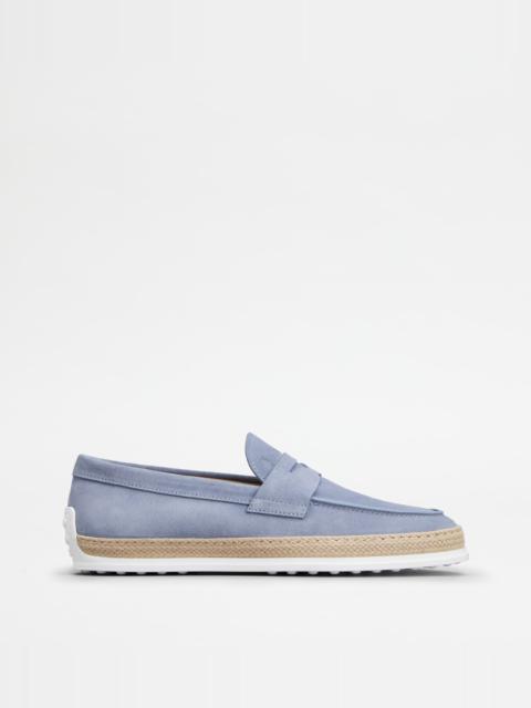 Tod's LOAFERS IN SUEDE - LIGHT BLUE