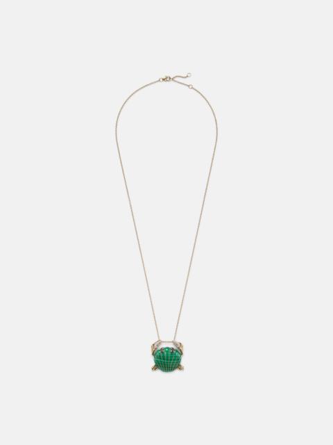 Yvonne Léon Crabe Coquillage 9kt gold pendant necklace with malachite and diamonds