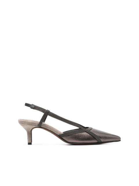 60mm Monili leather pumps