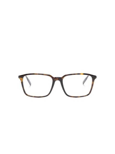 Montblanc tortoiseshell-effect rectangle-frame glasses