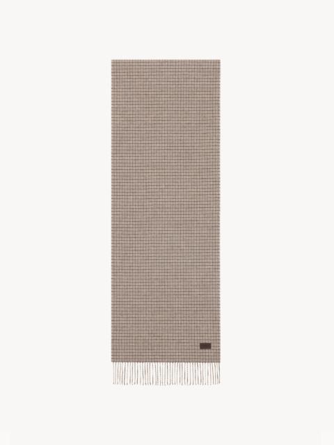 SAINT LAURENT SCARF IN PUPPYTOOTH CASHMERE JACQUARD
