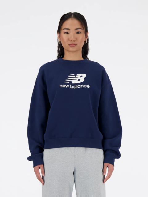 New Balance Women's Sport Essentials Fleece Logo Crew Shirt