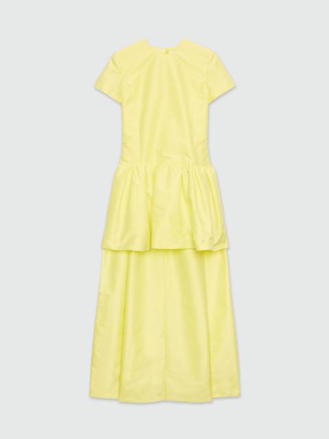 Yellow duchesse dress with train