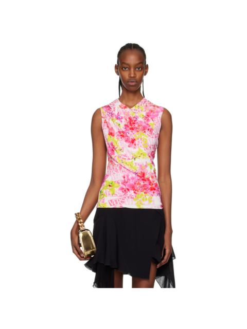 VERSACE Pink Printed Tank Top