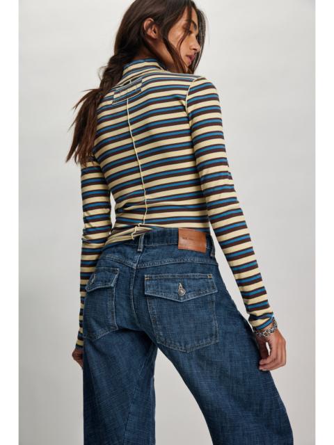 FREE PEOPLE We The Free Good Good Stripe Turtleneck
